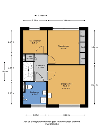 Floorplan - Pieter Coermanstraat 6, 2203 GX Noordwijk